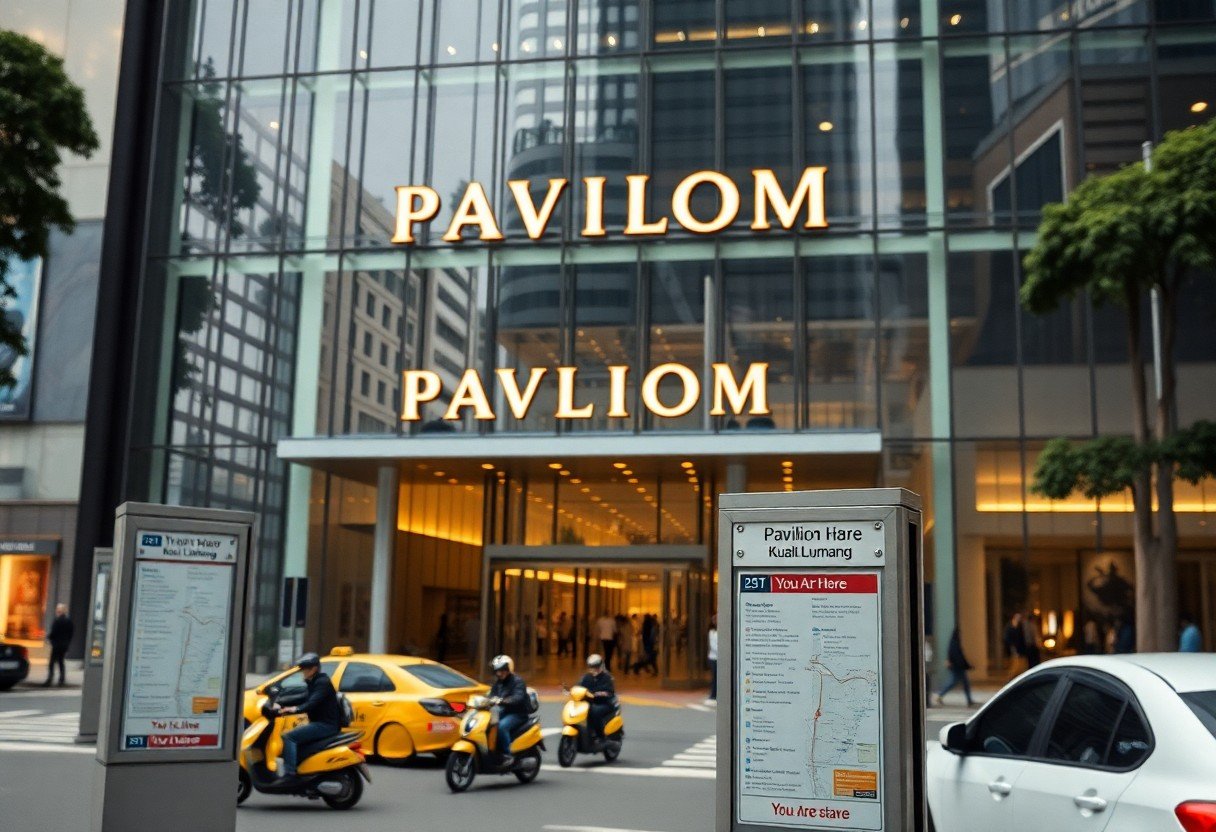 Pavilion Kuala Lumpur entrance. Luxury shopping mall in Bukit Bintang, Malaysia.
